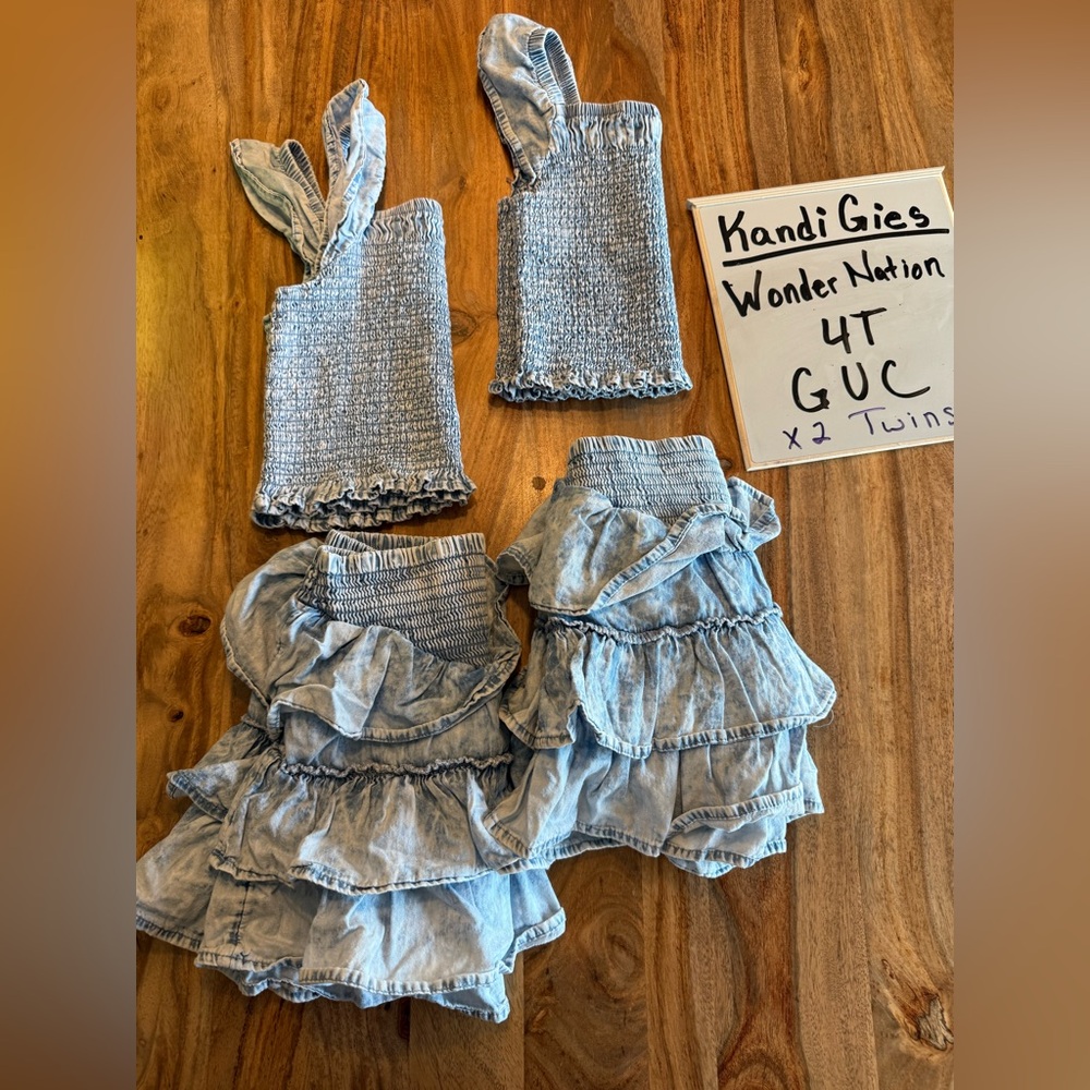 Twin Bundle 2 Light Denim Ruffled Twin Outfits